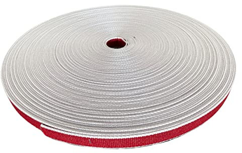 Cintino in cotone Robusto 22 mm per Tapparella Colori assortiti per finestre e portafinestra d'arredo (50 Metri, Rosso)