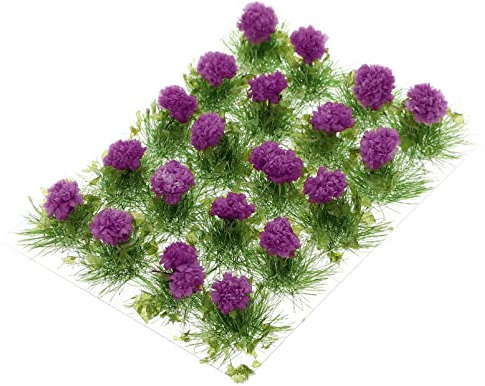 Vaguelly Selbstklebende Veilchen Blumenmischung Büschel Set, Modellbau Landschaft Blumen Gras Büschel Statische Grasfasern h0 Modeleisenbahnen Diorama Zubehör Sommer Dekoration