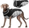 Kuoser Hundejacke Wintermantel für Große Hunde - Wasserdichte Winterweste Mit Geschirr - Warme Jacke Hundepullover Haustier Skifahren Kostüm Schwarz, XXL