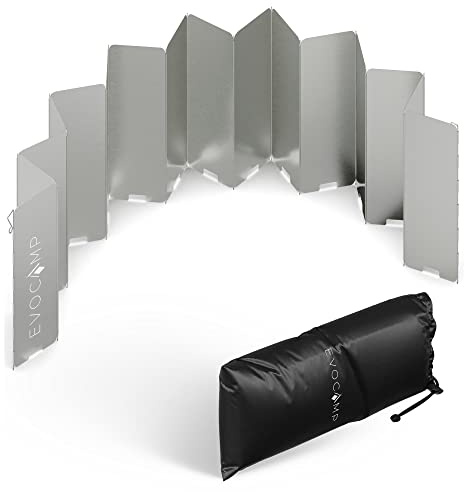 EVOCAMP Windshield for gas stove, outdoor alcohol stove, camping stove, barbecue, windshield for folding gas stove, multiple uses, 3 sizes, bag included