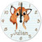 timalo® Wanduhr Tiere Kinderzimmer personalisiert mit Namen | Geschenk Uhr für Kinder mit süßen Tiermotiven | Fuchs glasuhr-t-13