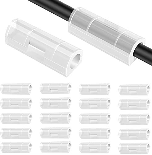 drado 20pcs Cable Clips Self Adhesive Transparent Outdoor Light Wire Clips Management Holder for Home, Car, Office, Outdoor, Party and Cable Management(3,3 x 1,25cm)