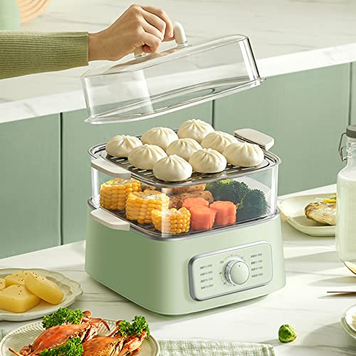 Cocedor de Huevos Eléctrico, Doble Cocer con Huevera, Capacidad para 14 Huevos Hervidos, para Hacer Huevo Duro, Mollet o Pasados Por Agua, Egg Boiler de 1000W para Huevo Poché, Sin BPA