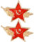 Retro UDSSR Symbol Emaille Pin 2pcs Sowjet CCCP Red Star Sichel Hammer Symbol Brosche Metall Pin Abzeichen Für Den Kleidungsrucksack