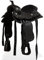 SKM Western-Sattel, Halfter & Brustblatt Echtleder 13 Schwarz, Weight: 6.52 kg, 91356