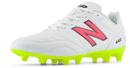 New Balance Herren 442 Academy Fg V2 Fußballschuhe, Weiß/Hi-lite/Schwarz, 9.5
