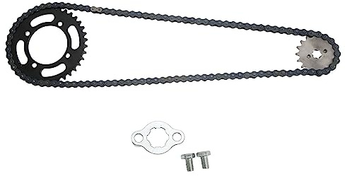 Kit Universel de Chaîne 420 pour Motocross ATV et Go Kart avec Pignon Avant 17T et Pignon Arrière 37T 155mm