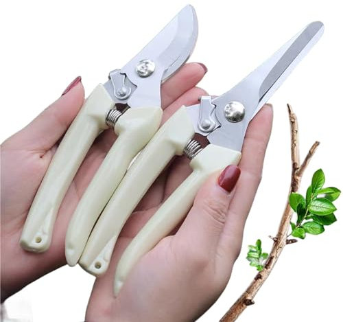 Gartenschere,2PCS Pflanzenschonende Baumschere,Rebschere Rosenschere,Rosenschere aus Edelstahl,Präzise Baumschere,Bypass-Schneide für Äste Zweige Obstbäume