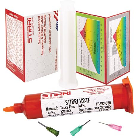 STIRRI -V2-TF No-Clean MT Lötpaste Flux (ROL0) - 30g bernsteinfarbenes Spritzen-Set mit Kiefernduft - für Mitteltöner-Handlötelektronik, BGA, Heißluft-Nacharbeit, SMD-Montage