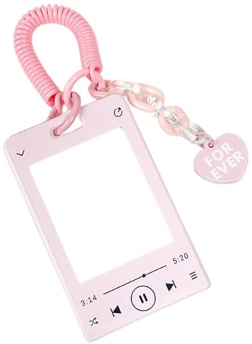 runrayay Musik-Player Kpop Photocard-Stand, Acrylic-Kartensatz, Fotorahmen, Karten-Top-Lader, 3x4 Zoll, Foto-Kartenschlüsselbund Kpop, Kpop-Fotoalbum - rosa