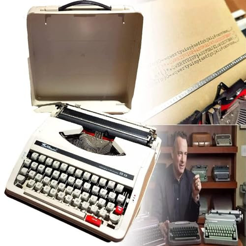 Traditionelle tragbare manuelle Schreibmaschine, Vintage, Klassische Retro-alte Schreibmaschine für Schriftsteller, Elegante und zuverlässige Schreibmaschine, Klassische Textverarbeitung mit Doppels