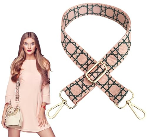 Traziewell Taschengurt Pink Breit Schulterriemen Schultergurt für Taschen Bunt Trageriemen Handtasche Umhängegurt mit Karabiner Taschenriemen 80-130cm Verstellbar Taschengurtband 5cm Taschenband 1013