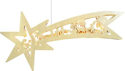 Ratags Fensterbild, beleuchtet, Sternschweif, Geburt Christi, LED-Stripe