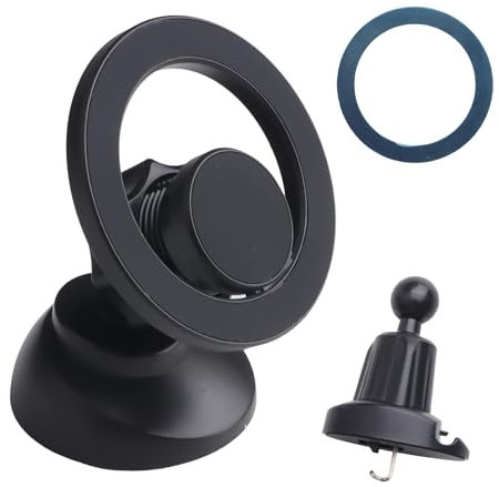 Getyjoe Support Telephone Voiture Porte Telephone Voiture Aimanté Support Téléphone Flexible pour Tableau Bord Voiture Grille Ventilation Voiture Plupart Smartphones Noir