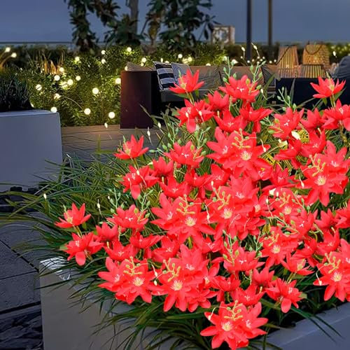 Solar Flower Lights Outdoor,2 Pack Solar Garden Lights with 40 Flowers-Symbolizing Hope and Purity, Solar Powered Flower Lights Outdoor Waterproof- Outside Light for Yard,Patio,Garden Decoration