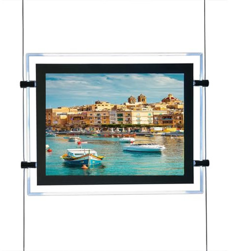 HKSIGN LED A3 Rétroéclairage acrylique Photo Poster Cadre Fenêtre Signage pour immobilier Shop Signage (horizontal, 1 pièce A3 par ligne)
