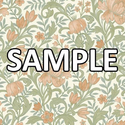 World of Wallpaper Marian Soft Tone, Matte Finish Floral Themed Arts and Crafts Inspired Wallpaper Sample for Living Room, Bedroom, Hallways, Feature Walls - Rust/Cream 204105 Sample