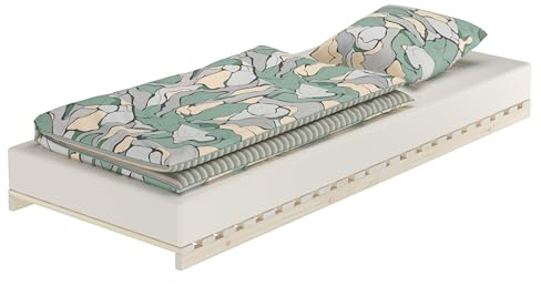 Erst-Holz®Niederflurbett Metallfrei 80 x 200 cm Futon Fichte Massivohne Zubehör