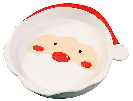 WATIIFUFU Weihnachtsgeschirr Gemüsesalatteller Speiseteller Weihnachtsmannthema Dekorative Serviertabletts Keramikteller