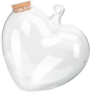 FUNOMOCYA Transparente zum Aufhängen aus Glas Wunschflasche mit Holzgestell zum Aufbewahren Kleiner Gegenstände Kreative Landschaftsflasche und Dekorieren für Zuhause