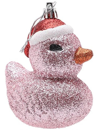 Christmas Concepts® 1 Boule de Noël en Forme de Canard pailleté Rose pâle de 110 mm (4,3) - Décorations pour Sapin de Noël