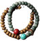 YKMYXZ Mala-Perlen Wunderschönes Buddha-Armband mit doppelten Perlen aus Sandelholz mit Bodhi-Stretch-Armband, Meditations-Gebetsperlen