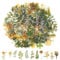 Tyqour 120Pcs Plant Stickers for Scrapbooking Nature Leaf Floral Stickers PET Transparent Waterproof Aesthetic Sticker Scrapbook Supplies Kit for Junk Journal Planner Laptops