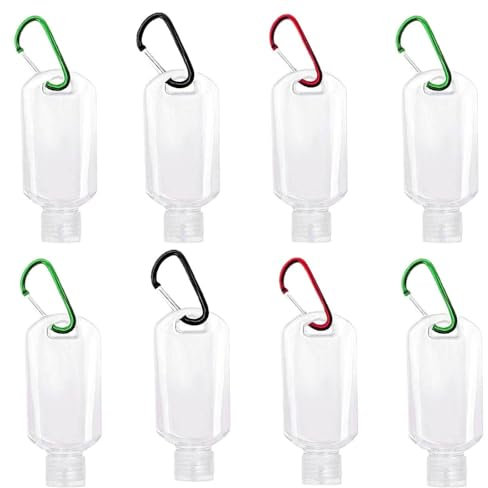 Bouteille À Crochet De 8 Pièces De 50Ml Avec 8 Crochets, Bouteille En Plastique Portable, Mini Bouteille De Voyage, Peut Être Utilisée Pour Les Articles De Toilette Et Les Cosmétiques