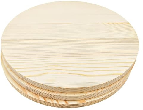 Lot de 3 plaques rondes vierges en bois brut de 30 x 1,5 cm pour projets d'artisanat, gravure, combustion du bois, peinture