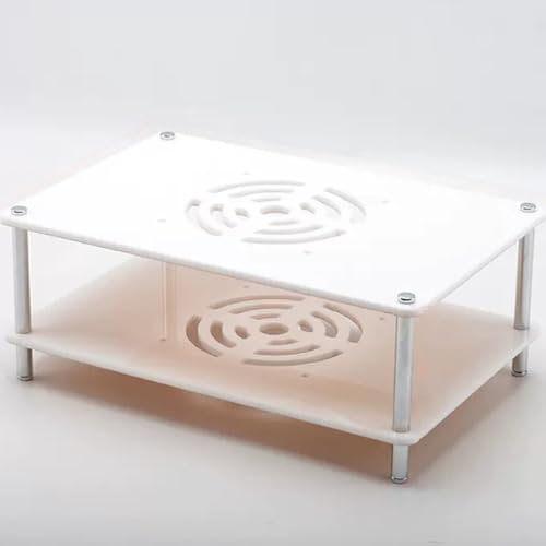 KUANGGE Player Stand Printer Stand,Mini Media Stand Acrylic Audio Tower Black Audio Component Rack 1-5 Tier Rack Metal Holders Small Desktop Rack Stereo Component Cabinet for Audio Equipment