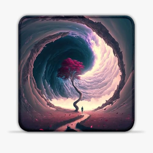 LJSPTU Gaming-Mauspad Cosmic Gateway 25 x 25 cm (10 Zoll) schwei?abweisendes Mikrogewebe wasserdicht Glatte Oberfl?Che tragbares Mauspad für Computer und Laptop