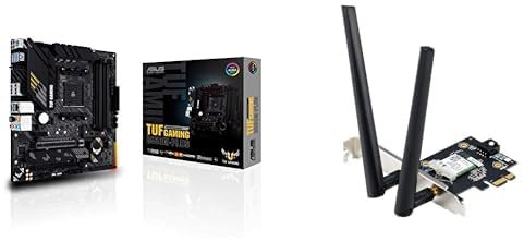 ASUS TUF GAMING B550M-PLUS, Scheda madre Gaming micro ATX AMD B550, PCIe 4.0, M.2, 10 DrMOS, 2,5Gb Lan, HDMI, DP, USB 3.2 Gen 2 Type-A e C + Adattatore Tri Band BE6500 PCI-E WiFi 7 (802.11be)