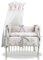 Babybeistellbett Komplett-Set mit Rehemotiv, 90 x 40 cm, Weiß-Rosa, mit Himmel und Nestchen