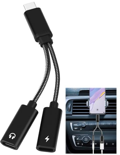 teasteam 2 en 1 Adaptateur Double USB C Portable Câble TPE 10W USB C vers 2 Type C Femelle pour S-amsung Galaxy S22/S21 M-acbook Air H-uawei X-iaomi P-ixel i-Pad Noir