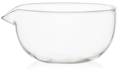 PZCC Bol à Matcha Japonais pour Verre, Bol Matcha Bec Verseur, Transparent Accessoires pour Bols à Matcha, Résistant à Chaleur Convient pour Brassage Du Matcha, Cuisine et Pâtisserie (190ml)