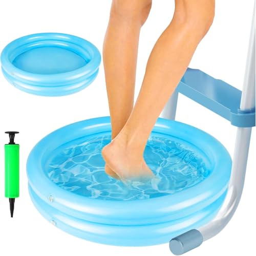 Aufblasbares Pool Fußbad, Fußbecken Mit Großem Fassungsvermögen Und Inflator, Tragbarer Fußbadeeimer Zur Fleckenentfernung, Rutschfeste Runde Rechteckige Fußbadschüssel, Für Pools & Whirlpools Zubehör