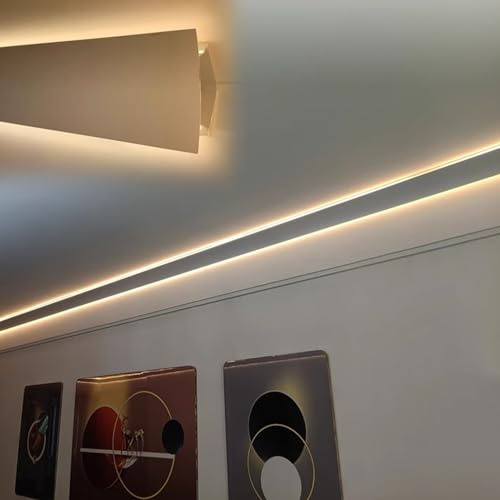 LXJBBD LED-Lichtk – Oberflächenmontierte Aluminiumlegierung, indirekte Beleuchtungsleiste für Decken- und Wandecken, Heimdekoration, Sockelleistenabdeckung