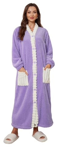 RONGTAI Accappatoio Donna in Pile Loop con Stampa Ananas e Chiusura a Bottoni - Morbido, Comodo e Assorbente, Ideale per Casa, Spiaggia e Regalo