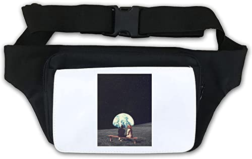 Trippy Psychedelische Weltraumreise, Retro-Stil, Poster, Erde, Bauchtasche, Bauchtasche, Weiß