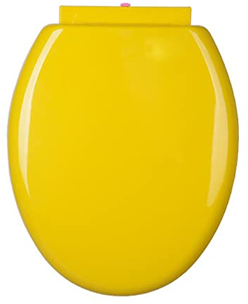 Giural Farbe WC Sitz, Ovaler Klodeckel Mit Absenkautomatik,Quick-Release-Funktion, Toilettendeckel Mit Absenkautomatik, Antibakterielle Klobrille O-Form PP Toilettensitz,WC Deckel,Gelb