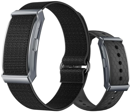 Smart Bracelet Health Wristband Fitness Tracker Heart Rate Monitor Smart Band Sleep Tracker Step Counter Pedometer Multi Sport Modes Waterproof Wearable Activity Tracker, Silicone & Nylon Strap