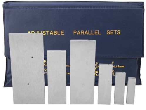 6 Pcs Steel Adjustable Parallel Block Set 3/8~2-1/4in Adjustment Range for Accurate Measurement