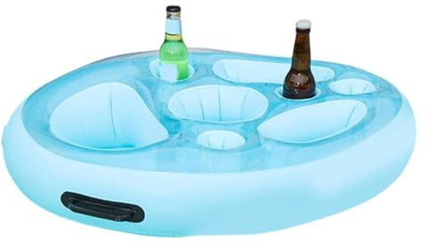 FACAIIO Aufblasbare schwimmende Eisbar mit 9 Fächern für Pool, Strand und Sommerpartys, leichte und tragbare Kühlbox Getränke