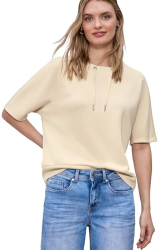 Street One Dropped Shoulder Shirt im Silk-Look Smoke beige 40