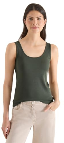 Cecil Basic Top aus Reiner Baumwolle Khaki XS