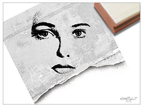 Stempel - PORTRAIT GESICHT - Großer Motivstempel im Vintage-Grunge-Style - Bildstempel von zAcheR-fineT