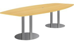 Konferenztisch mit Säulenfüßen 280x130/78cm Buche