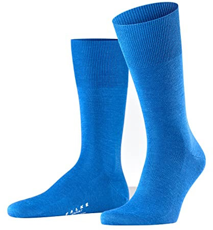 FALKE Herren Socken Airport M So Wolle Baumwolle einfarbig 1 Paar, Blau Sapphire 6055, 45-46