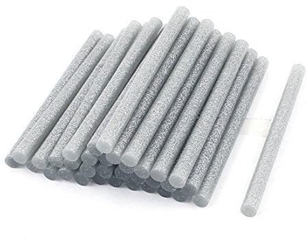 Sourcingmap 35 Pcs Silver Tone Glitter Hot Melt Glue Gun Adhesive Sticks 7x100mm