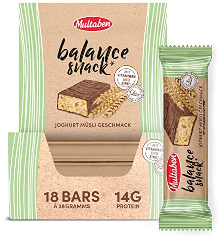Multaben Balance Snack Joghurt-Müsli Energieriegel, Energy Bar mit Antioxidantien und Vitaminen, Snackriegel mit Joghurt-Müsli Geschmack